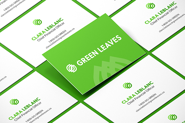 Green Leaves Branding Business Cards